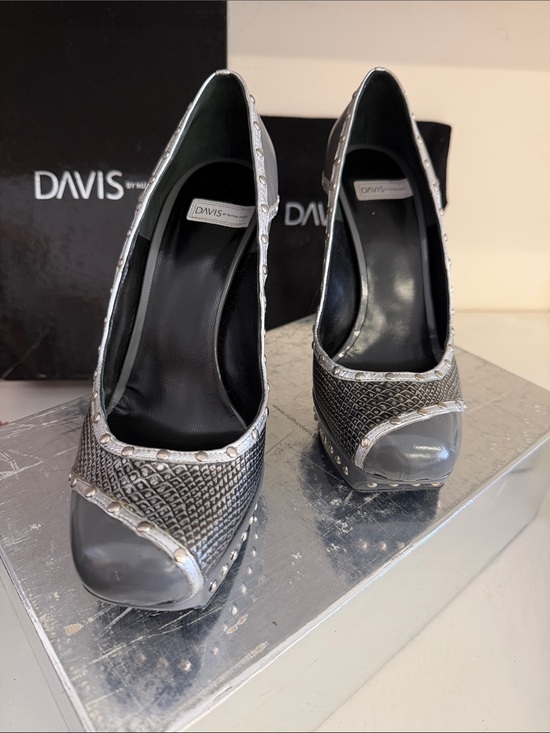 Ruthie Davis Gunmetal Gray Studded Platform Pumps main image 6
